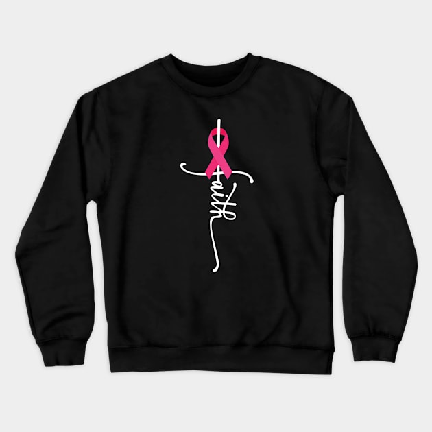 faith breast cancer Crewneck Sweatshirt by CreativeShirt